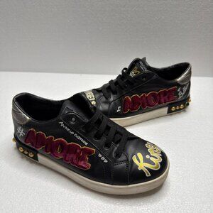 Dolce & Gabbana Boys Black Portofino Sneakers King Angels Custode Shoes 15